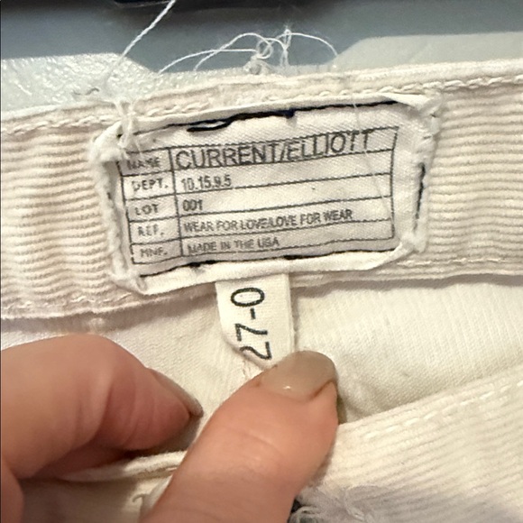 Current/Elliott Cream Soda Corduroy Jeans 27 - Picture 2 of 10